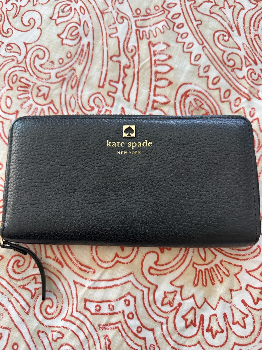 Kate Spade pebble leather long wallet